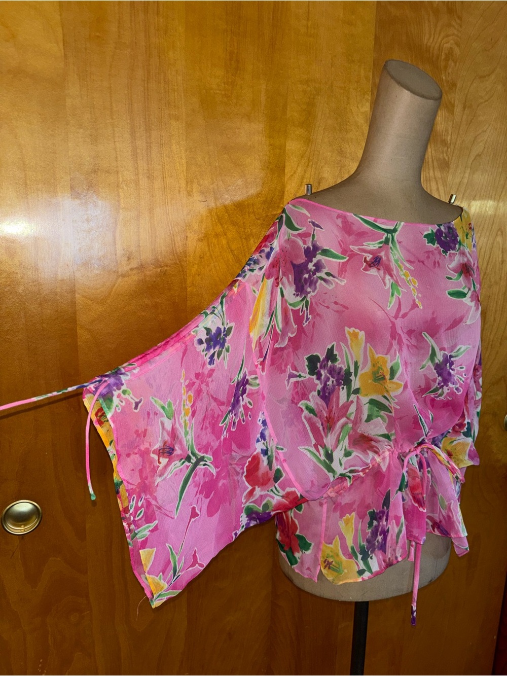 Ralph Lauren Pink Floral blouse 100% silk Vintage - Picture 5 of 6